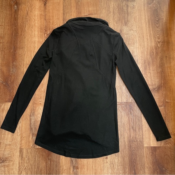 Helmut Lang womens wool sweater jacket cowl neck size petite zip up moto‎ - Picture 2 of 9